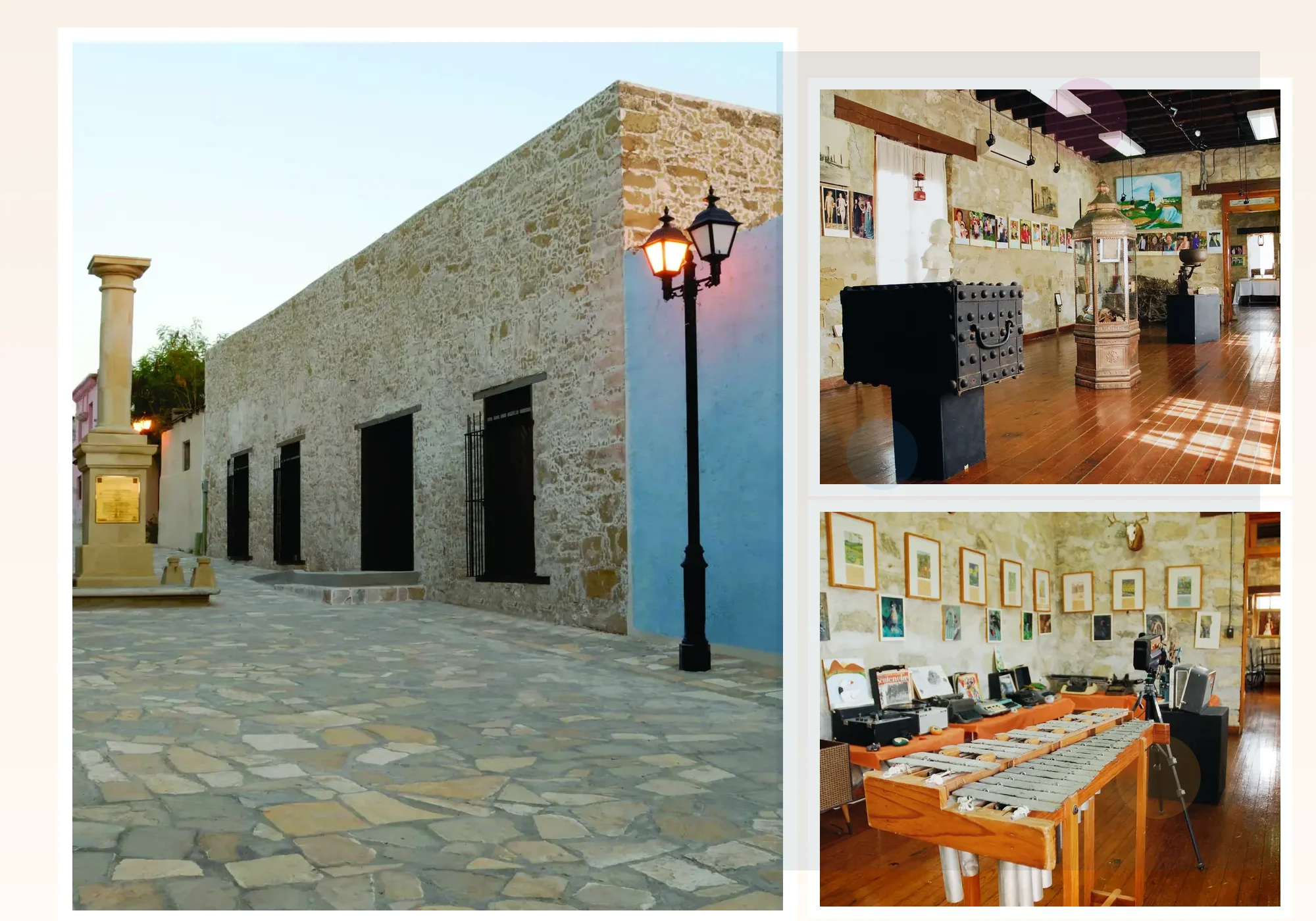 Composicion editorial sobre el Museo de los Frijoles Pintos y la memoria de 1842 en Ciudad Mier